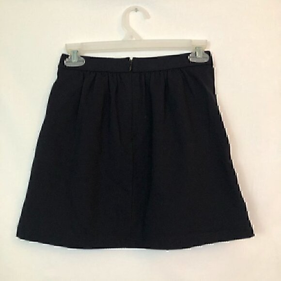 J. CREW Swing Stretch Mini Skirt Solid Navy Blue Viscose Blend A-Line Texture 00 - Picture 6 of 7